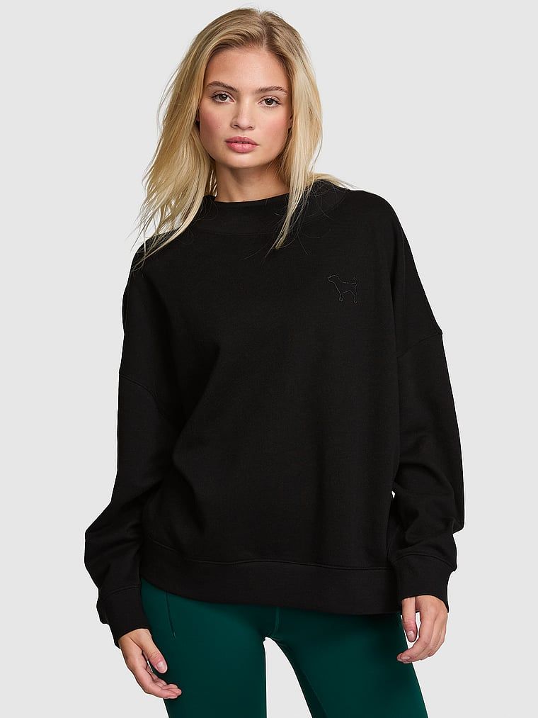 PINK Bluza oversize Campus Fleece ze stójką