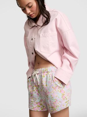 PINK Szorty Campus Fleece z zawijanym pasem