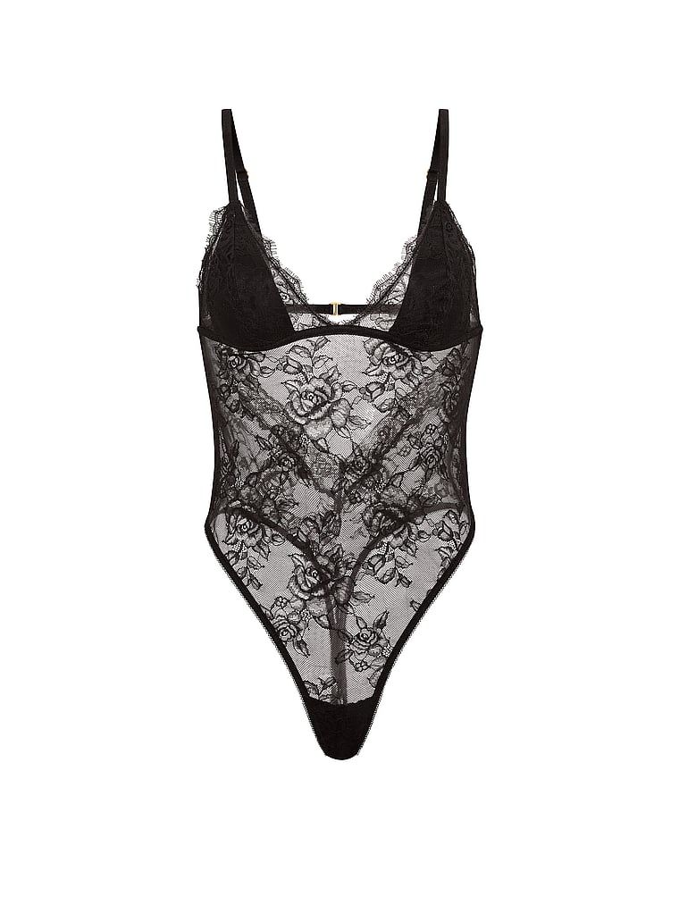 Body koronkowe Triangle Bodysuit. Produkt ma kolor czarny i pochodzi z kolekcji Very Sexy. 