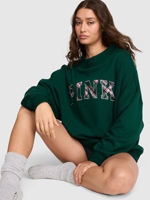 PINK Bluza oversize Campus Fleece ze stójką