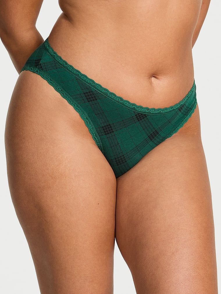 Majtki bawełniane z koronką Lace-Trim Bikini. Produkt jest wzorzysty i pochodzi z kolekcji Lace Trim. 