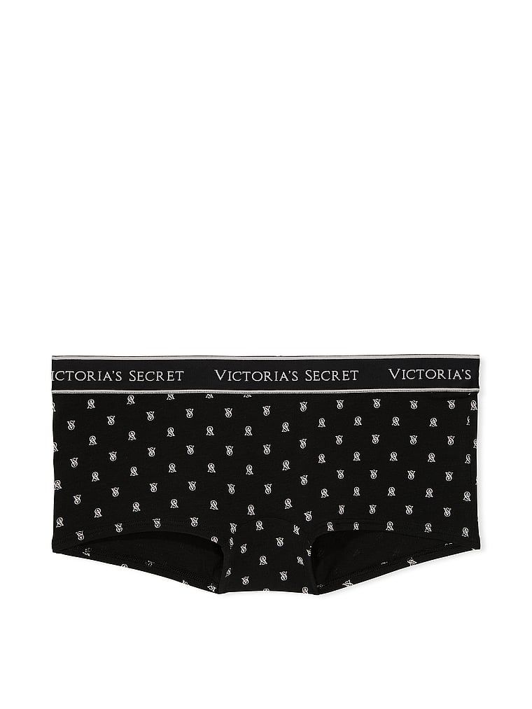 Majtki szorty bawełniane z logo w talii Boyshort. Produkt jest wzorzysty i pochodzi z kolekcji Cotton. 