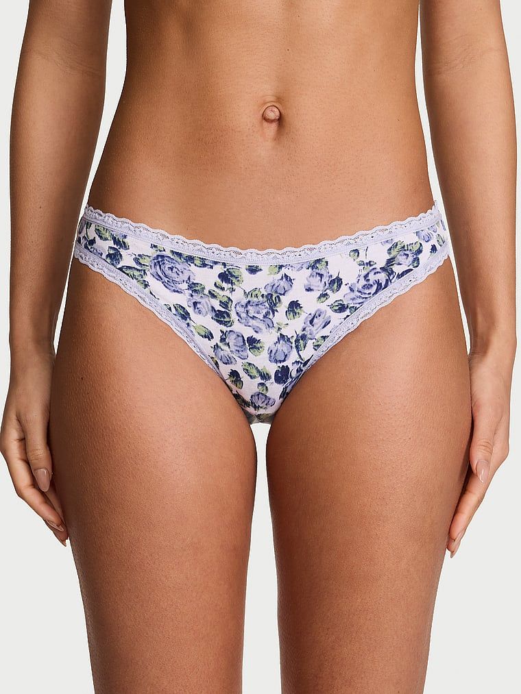 Lace Trim Majtki bawełniane z koronką Lace-Trim Bikini