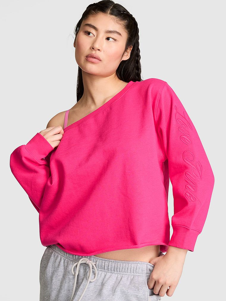 Prążkowana bluza Campus Fleece off-shoulder