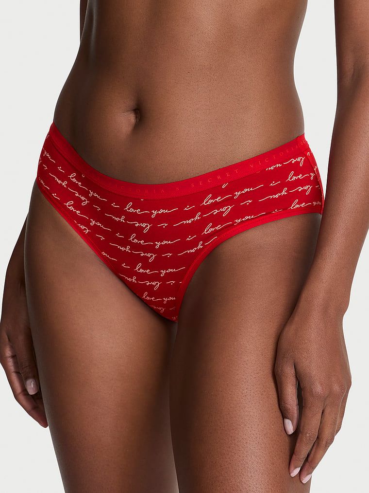 Majtki bawełniane Hiphugger. Produkt jest wzorzysty i pochodzi z kolekcji Victoria's Secret. 