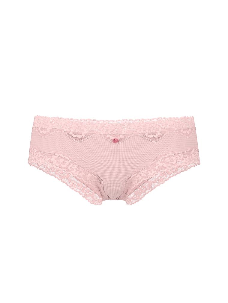 Majtki bawełniane w paseczki z koronką na krawędziach Cheeky. Produkt ma kolor różowy i pochodzi z kolekcji Lace Trim. 
