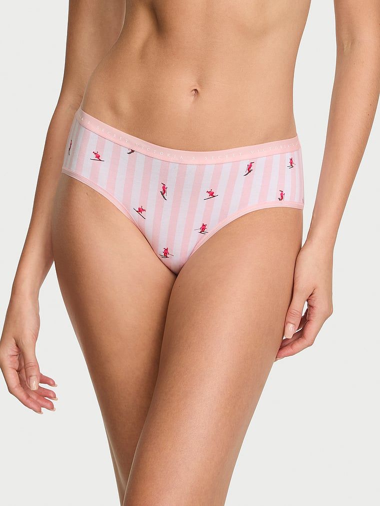 Majtki bawełniane Hiphugger. Produkt jest wzorzysty i pochodzi z kolekcji Victoria's Secret. 