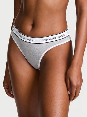 Cotton Stringi bawełniane z logo w talii