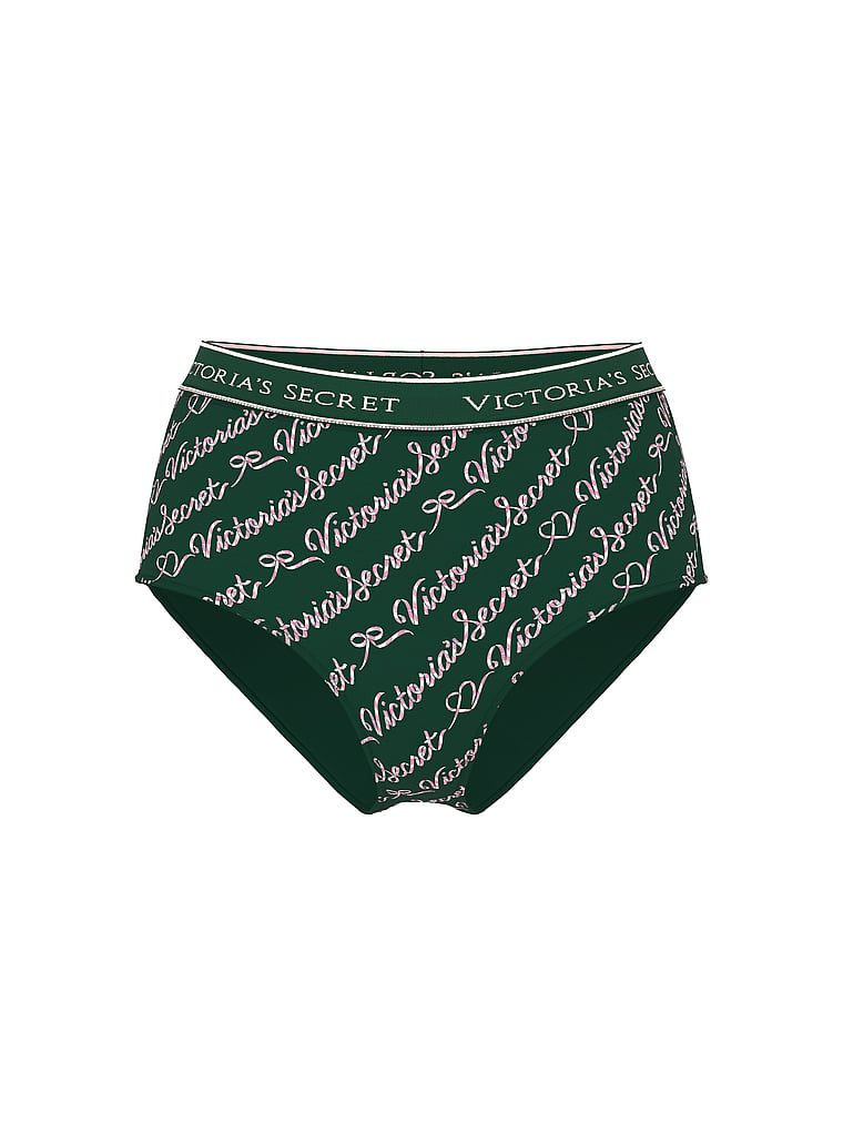 Majtki bawełniane figi z logo marki z wysokim stanem. Produkt jest wzorzysty i pochodzi z kolekcji Cotton. 