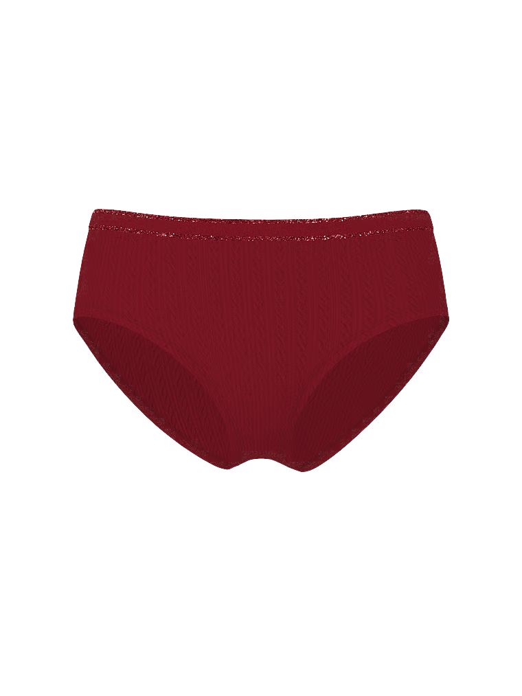 Majtki bezszwowe Cable-Knit Hiphugger. Produkt ma kolor czerwony i pochodzi z kolekcji Seamless. 
