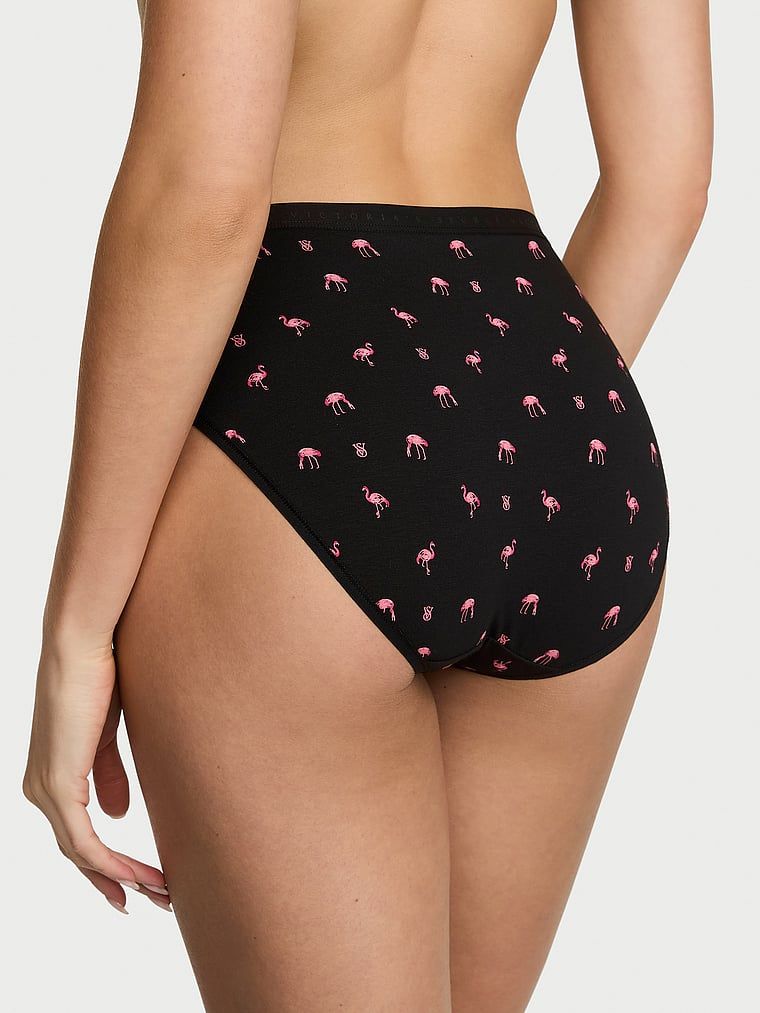Victoria's Secret Majtki bawełniane figi z wysoko wyciętymi nogawkami High-Leg Brief