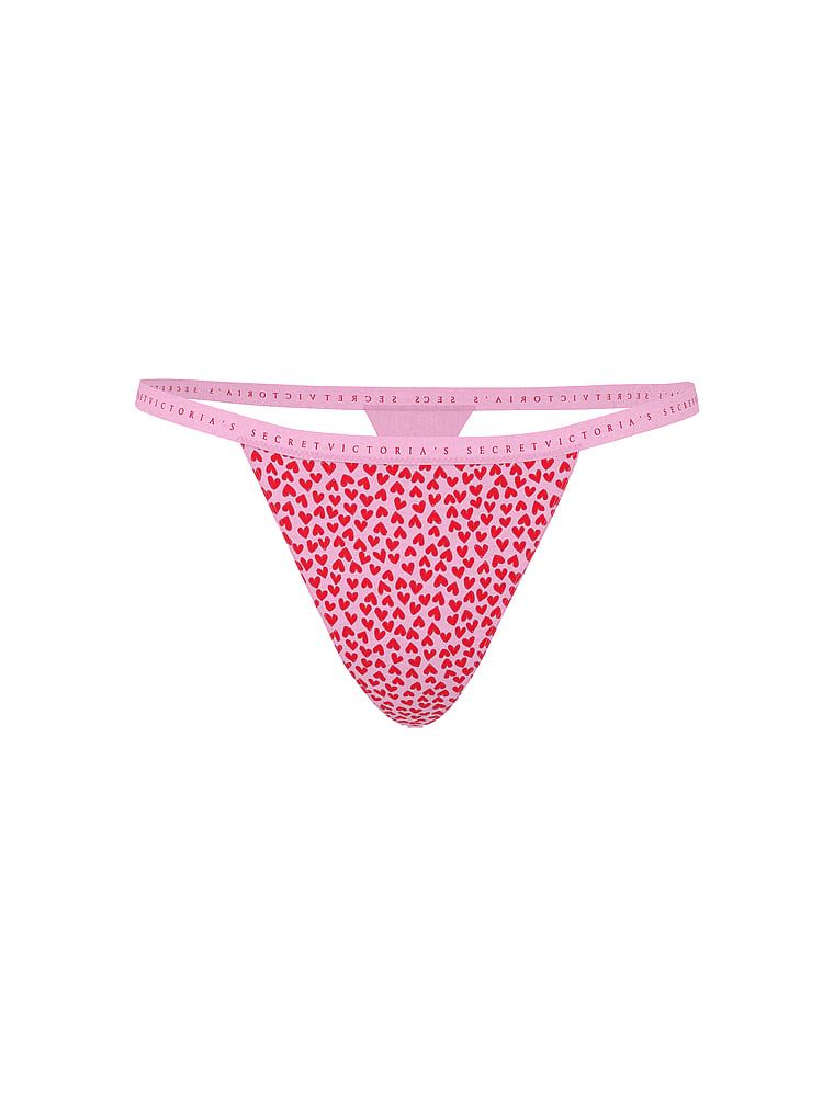 Stringi bawełniane Stretch Cotton. Produkt jest wzorzysty i pochodzi z kolekcji Victoria's Secret. 