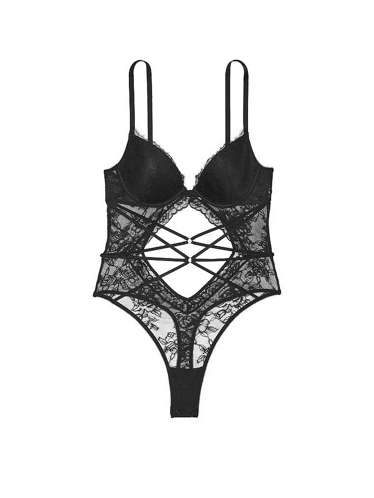 Body koronkowe Rose Lace Strappy. Produkt ma kolor czarny i pochodzi z kolekcji Very Sexy. 