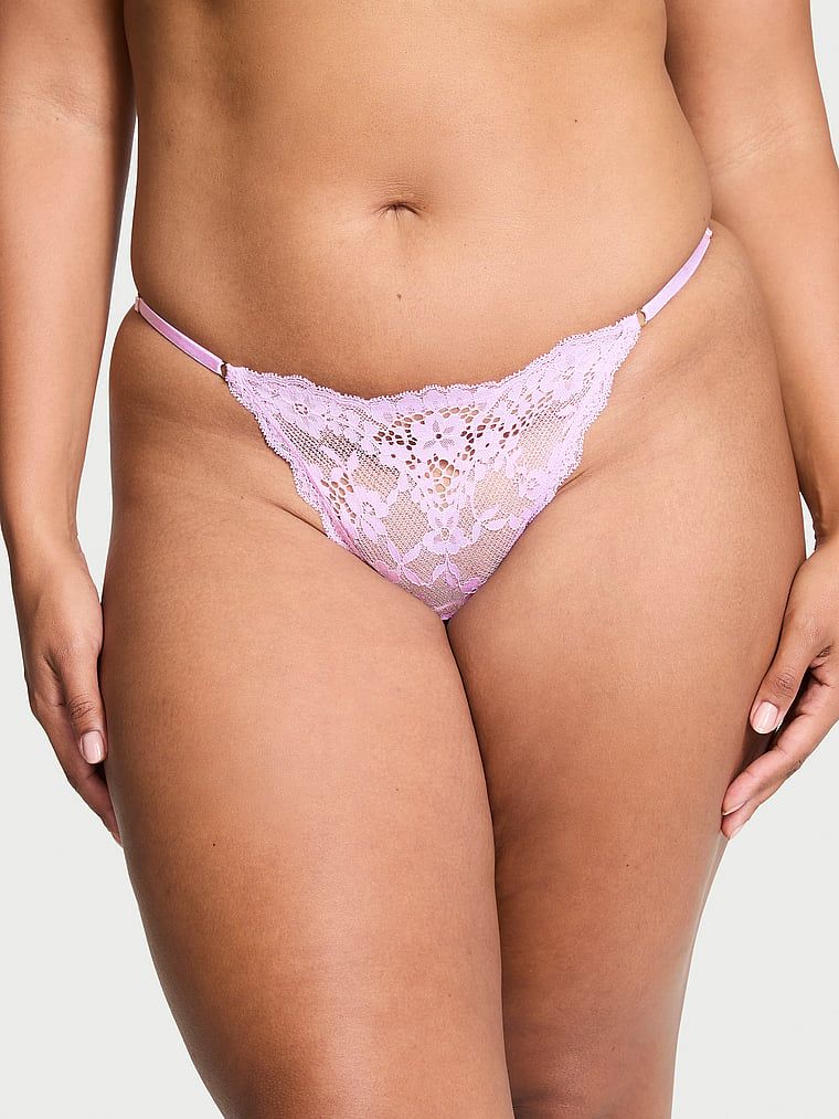 Dream Angels Stringi koronkowe z regulowanymi paskami Lace V-String