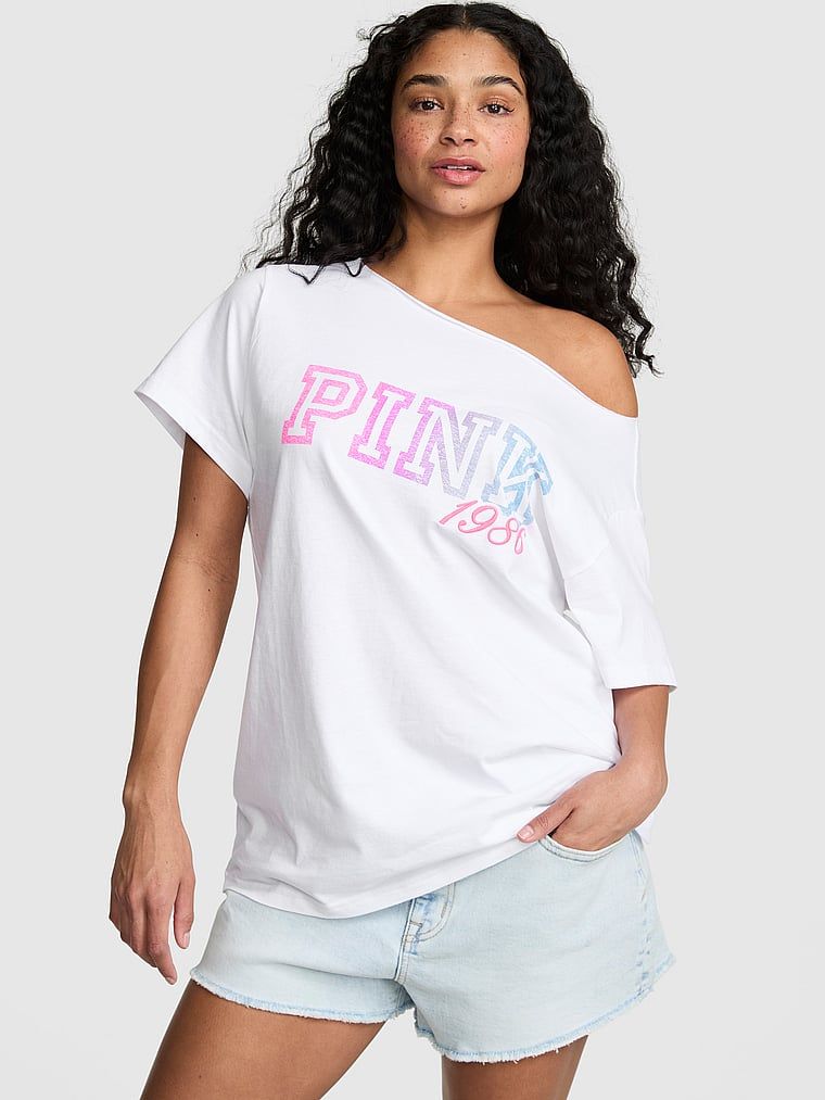 T-shirt Campus Cotton z odkrytymi ramionami