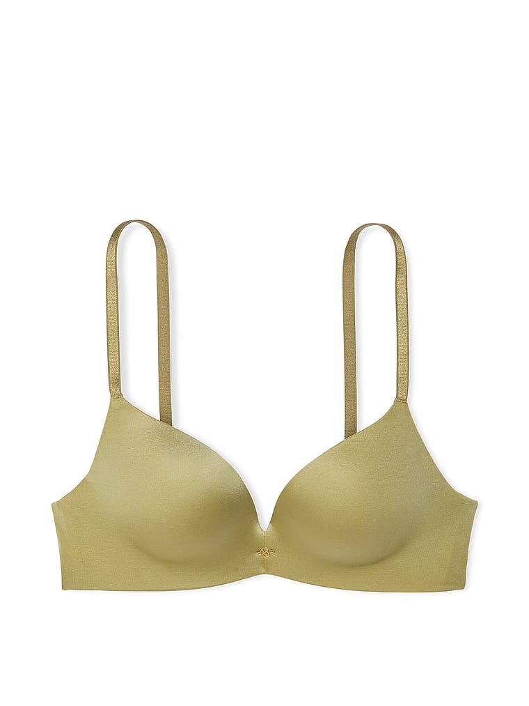 Na zdjęciu na białym tle widoczny jest biustonosz push-up bez fiszbin So Obsessed. Produkt ma kolor zielony i pochodzi z kolekcji Very Sexy.
