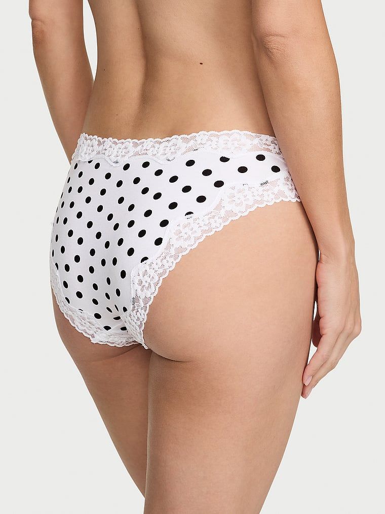Majtki bawełniane z koronką Lace-Trim Bikini. Produkt jest wzorzysty i pochodzi z kolekcji Lace Trim. 
