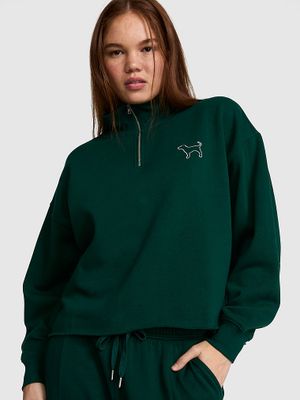 PINK Bluza Campus Fleece o prostym kroju z zamkiem 1/4