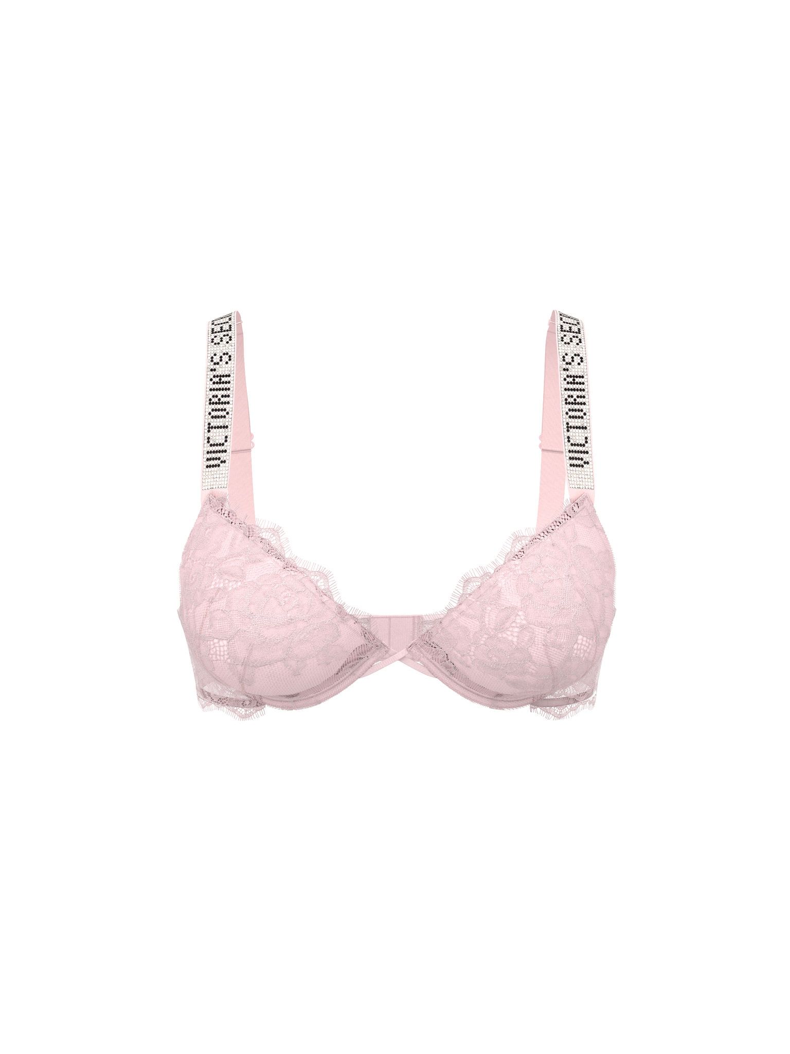Very Sexy Biustonosz push-up koronkowy z błyszczącymi ramiączkami Shine Strap