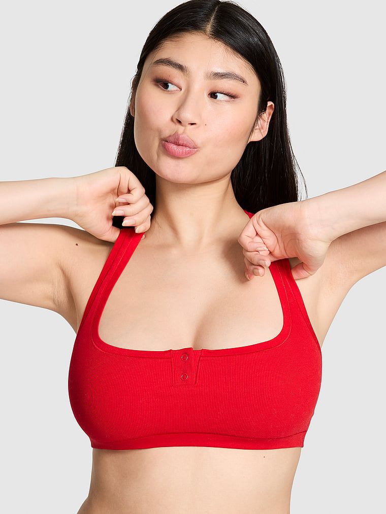 Braletka Cotton Dorm Unlined Racerback