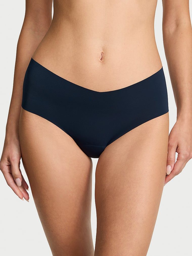Majtki bezszwowe z paseczkami z tyłu No-Show Strappy Cheeky. Produkt ma kolor niebieski i pochodzi z kolekcji No-Show. 