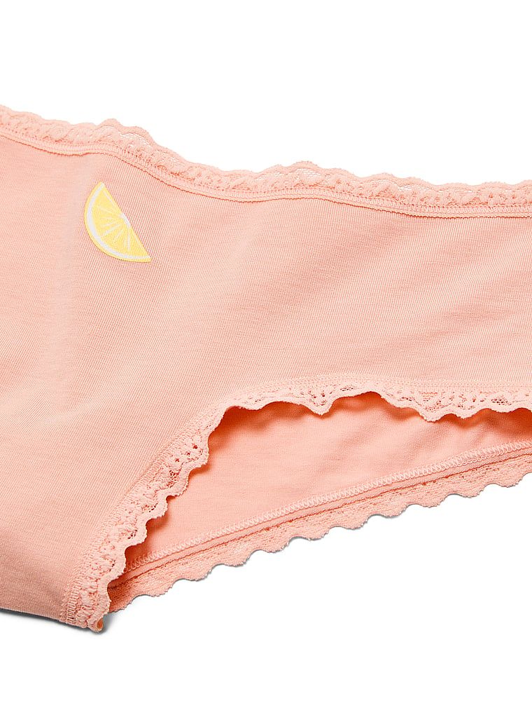 Majtki bawełniane z koronką na krawędziach Lace-Waist Cheeky. Produkt ma kolor różowy i pochodzi z kolekcji Lace Trim. 