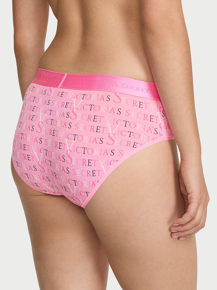 Majtki bawełniane z logo w talii Hiphugger. Produkt ma kolor wzorzysty i pochodzi z kolekcji Cotton. 