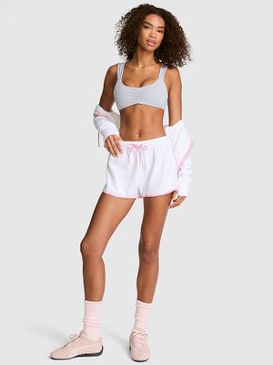 PINK Szorty bawełniane plażowe z materiału frotte