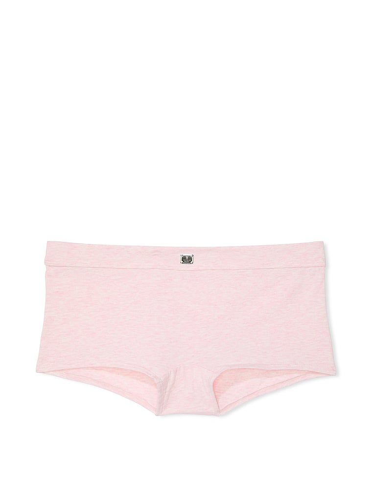 Majtki szorty bawełniane z logo w talii Boyshort Hardware. Produkt ma kolor różowy i pochodzi z kolekcji Cotton. 