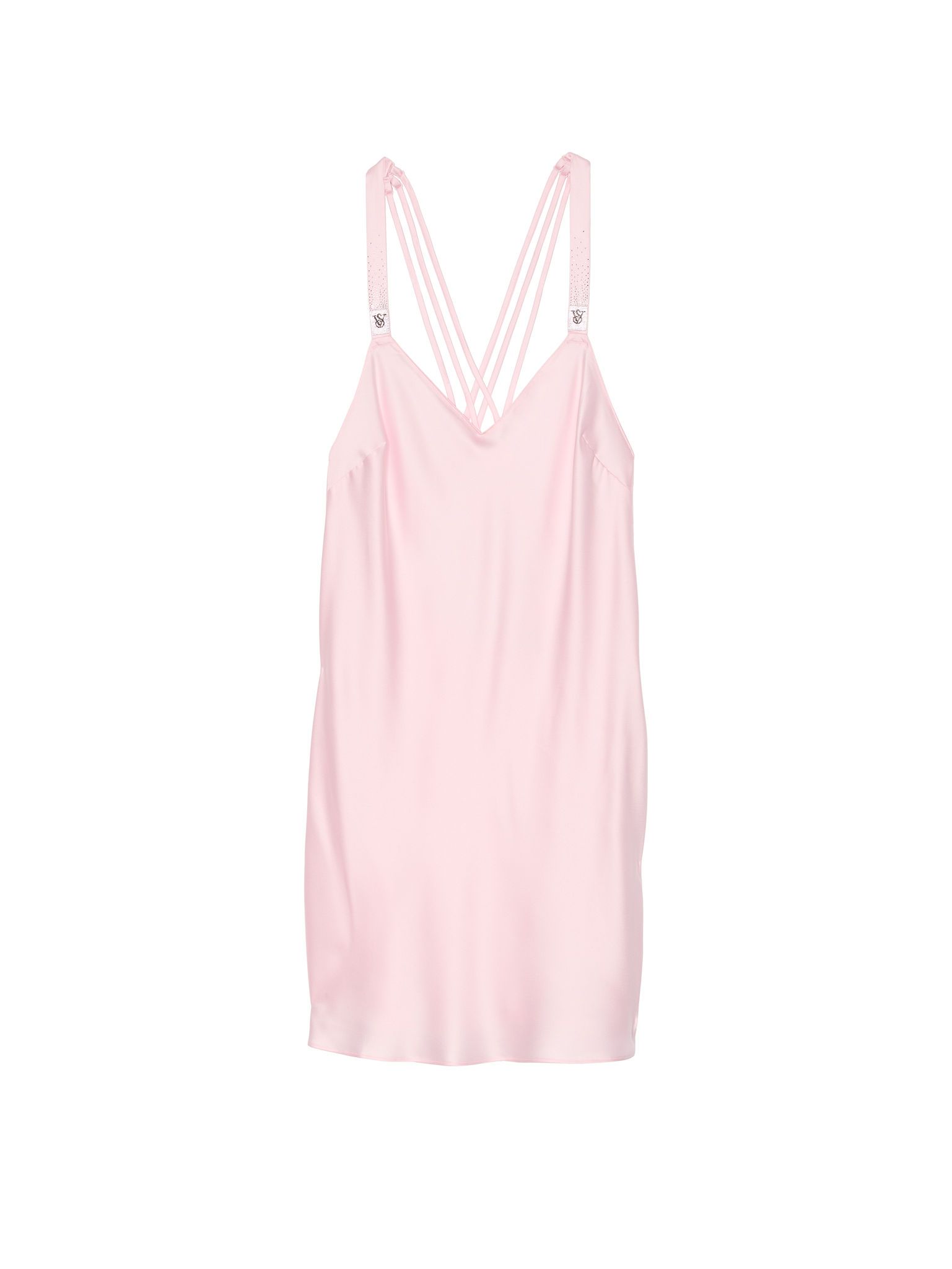 Victoria's Secret Koszulka nocna satynowa z błyszczącymi ramiączkami Scattered Shine Strap Slip