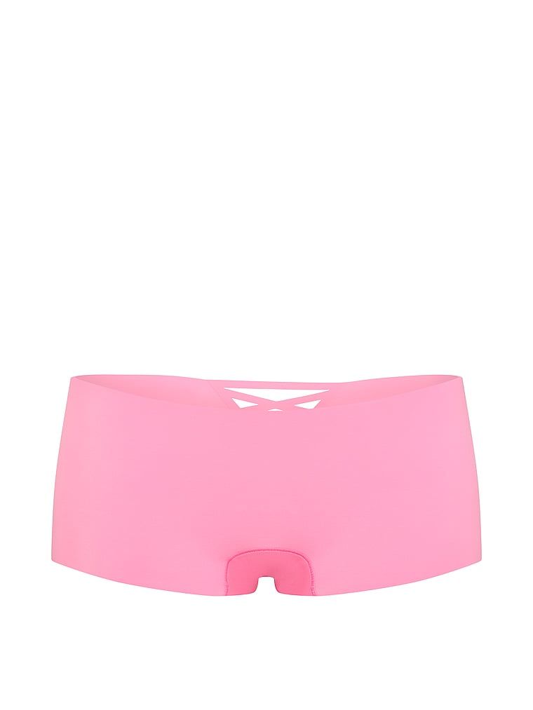 Majtki bezszwowe szorty z paseczkami z tyłu No-Show Strappy Boyshort. Produkt ma kolor różowy i pochodzi z kolekcji No-Show. 