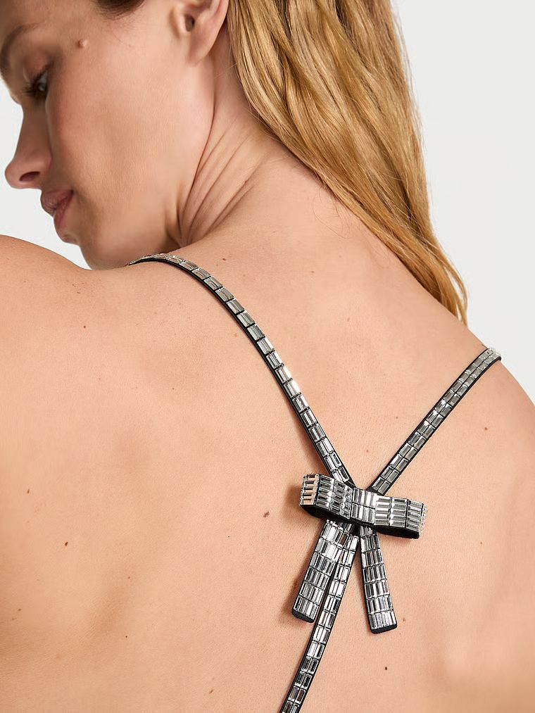 Very Sexy Koszulka nocna satynowa z kokardką z tyłu Crystal Bow