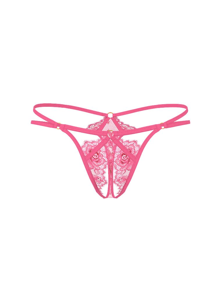 Stringi koronkowe bez kroku Rose Lace Strappy Ring Hardware. Produkt jest wielokolorowy i pochodzi z kolekcji Very Sexy. 