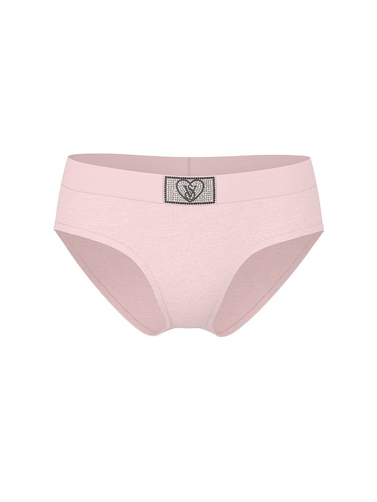 Majtki bawełniane z błyszczącym logo Heart Shine Patch Hiphugger. Produkt ma kolor różowy i pochodzi z kolekcji Cotton. 