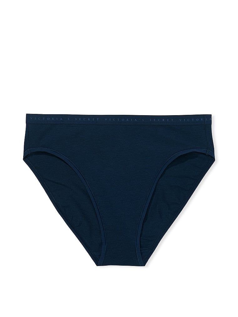 Majtki figi z wysoko wyciętymi nogawkami High-Leg Brief. Produkt ma kolor niebieski i pochodzi z kolekcji Victoria's Secret. 