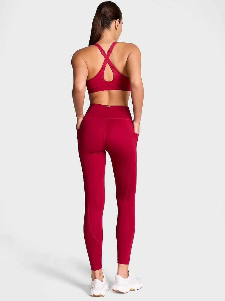 Legginsy z kieszeniami Essential Pocket. Produkt ma kolor czerwony i pochodzi z kolekcji VSX. 
