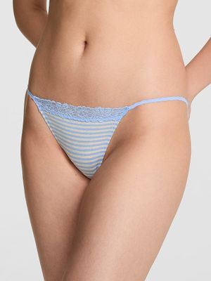 Bawełniane majtki bikini z koronkowym wykończeniem