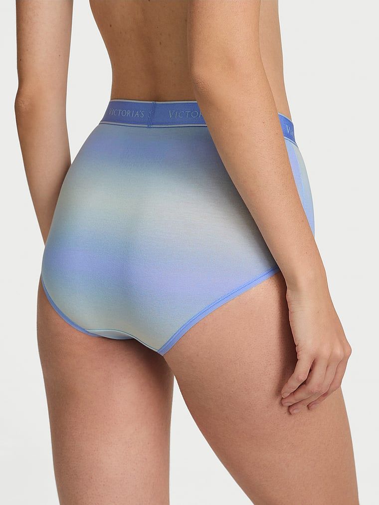 Majtki bawełniane figi z logo marki z wysokim stanem. Produkt jest wzorzysty i pochodzi z kolekcji Cotton. 