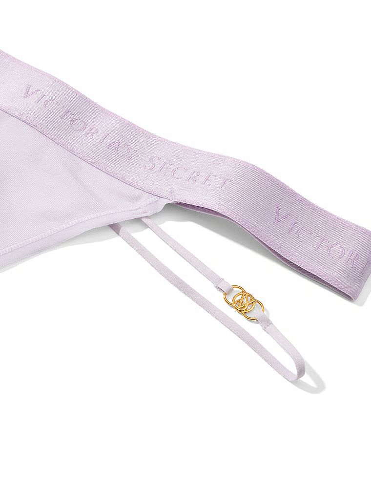 Stringi bawełniane z logo i paseczkami Strappy. Produkt ma kolor fioletowy i pochodzi z kolekcji Cotton. 