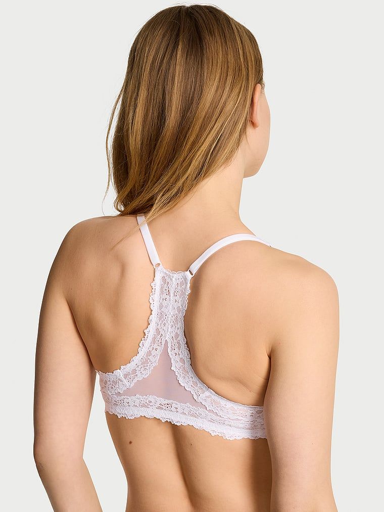Body by Victoria Biustonosz push-up zapinany z przodu z koronką na plecach Racerback