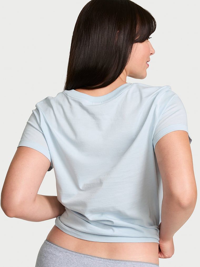 T-shirt bawełniany do spania Mix & Match. Produkt ma kolor niebieski i pochodzi z kolekcji Victoria's Secret. 