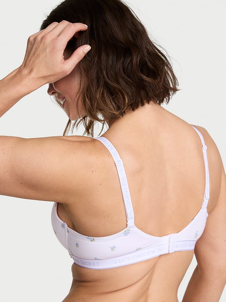 Biustonosz push-up bawełniany z haftem Perfect Shape. Produkt jest wzorzysty i pochodzi z kolekcji T-shirt. 