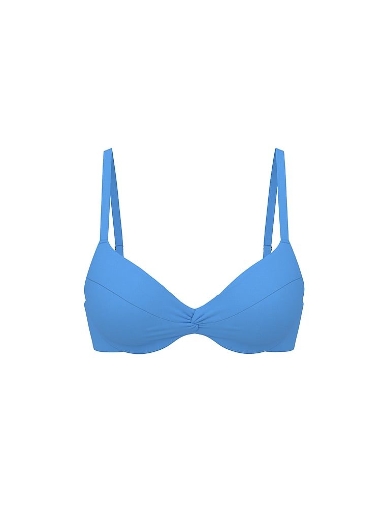 Góra od bikini z push-upem Essential Twist. Produkt ma kolor niebieski i pochodzi z kolekcji Victoria's Secret Swim. 