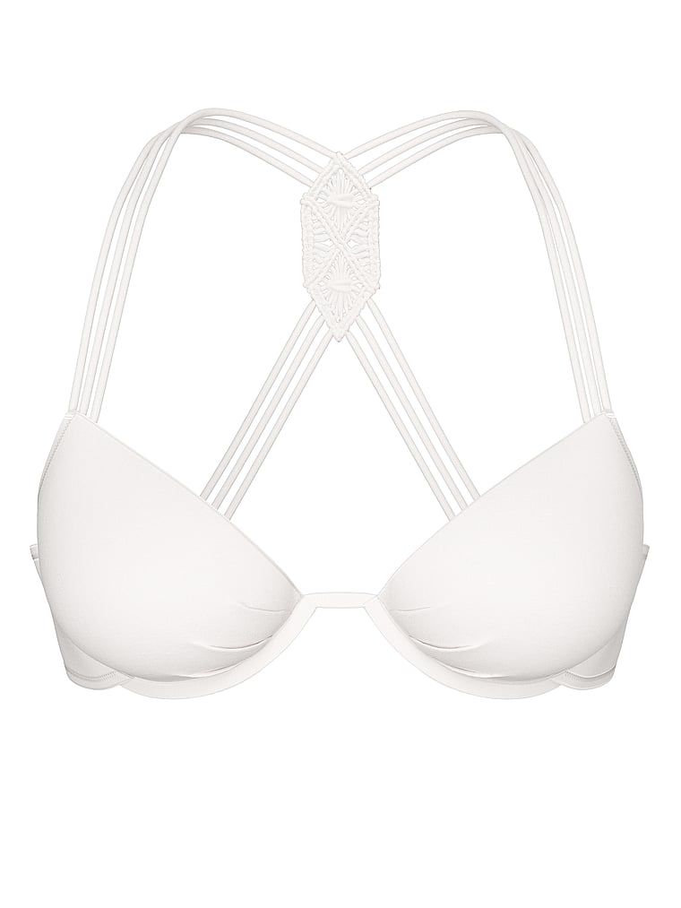 Góra od bikini z push-upem Archives Beach Macrame. Produkt ma kolor biały i pochodzi z kolekcji Victoria's Secret Swim. 