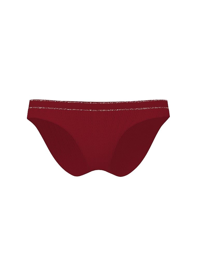 Majtki bezszwowe Cable-Knit Bikini. Produkt ma kolor czerwony i pochodzi z kolekcji Seamless. 
