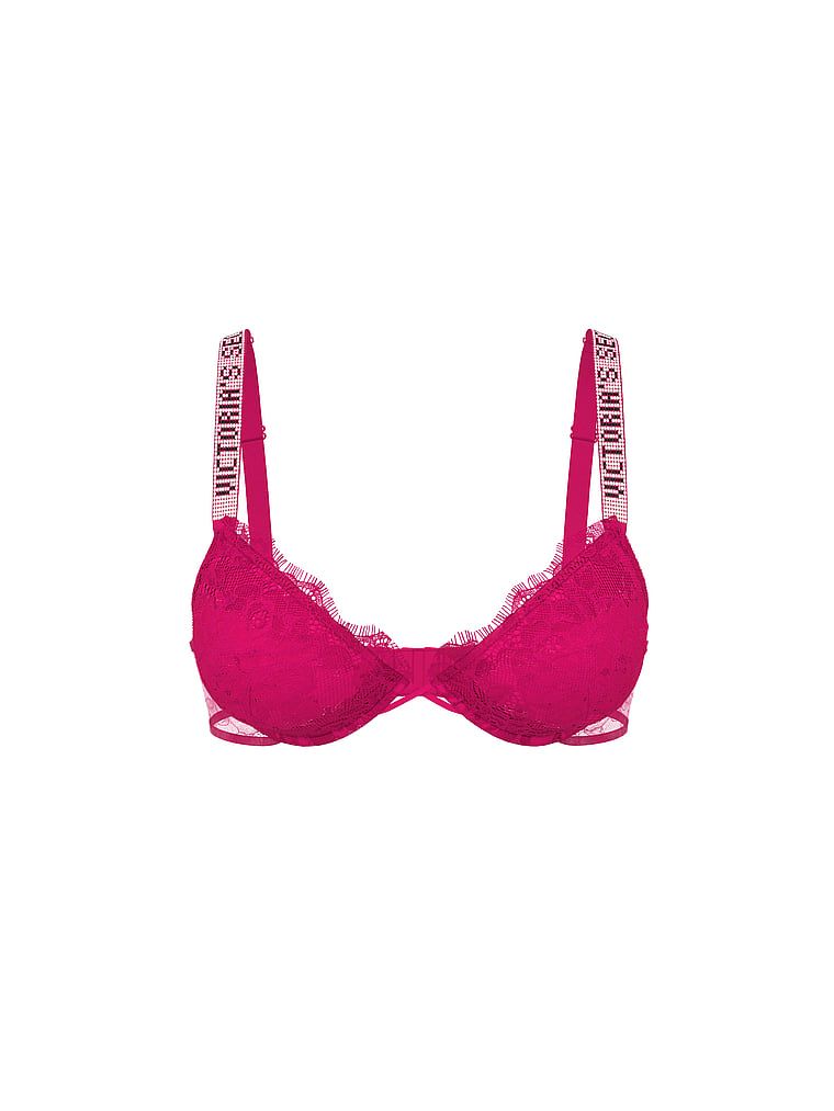 Very Sexy Biustonosz lekko usztywniany koronkowy z błyszczącymi ramiączkami Shine Strap Demi