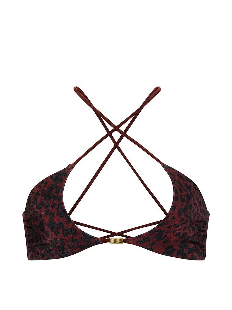 Góra od bikini dwustronna Cut-Out Rings Halter. Produkt jest wzorzysty i pochodzi z kolekcji Victoria's Secret Swim. 