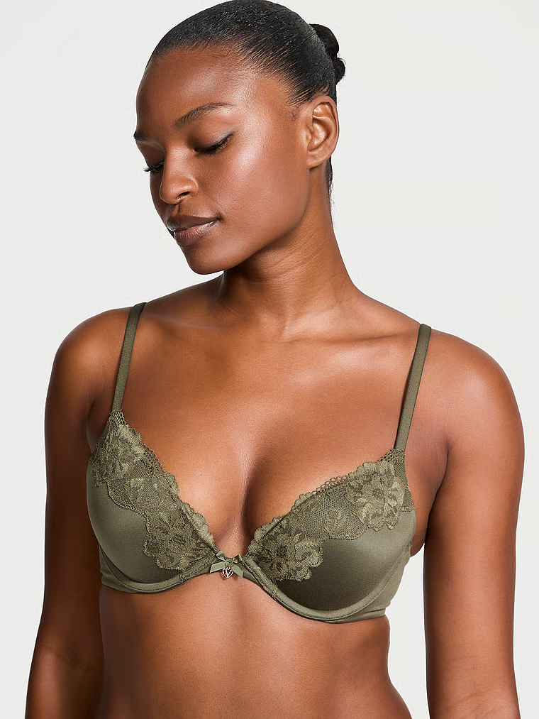 Body by Victoria Biustonosz push-up z koronką Lace-Trim