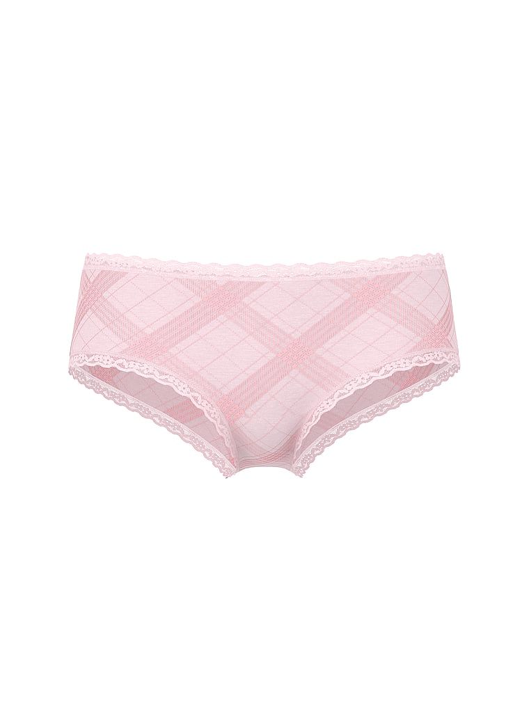 Majtki bawełniane z koronką na krawędziach Lace-Waist Cheeky. Produkt jest wzorzysty i pochodzi z kolekcji Lace Trim. 