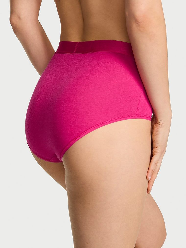 Cotton Majtki bawełniane figi z wysokim stanem i z błyszczącym logo Heart Shine Patch